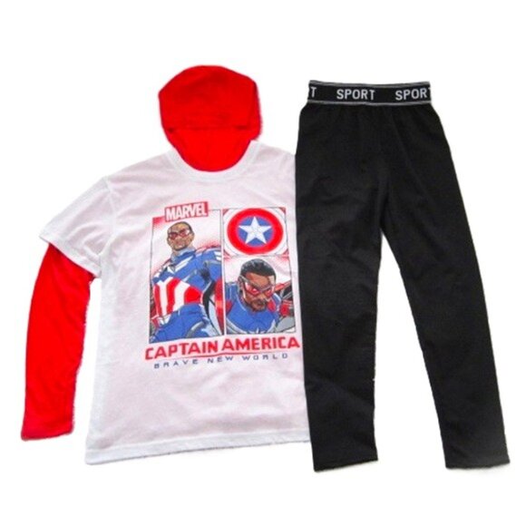 Captain America Brave New World T-Shirt Hooded Shirt Track Pants Gift Bag NEW - Picture 5 of 7